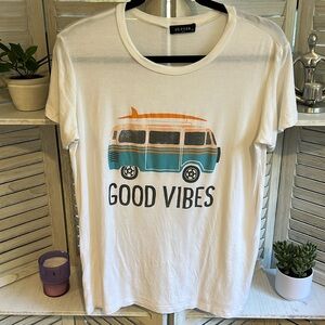 Good Vibes oversized tee, size small, very good used condition
